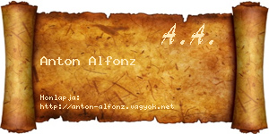 Anton Alfonz névjegykártya